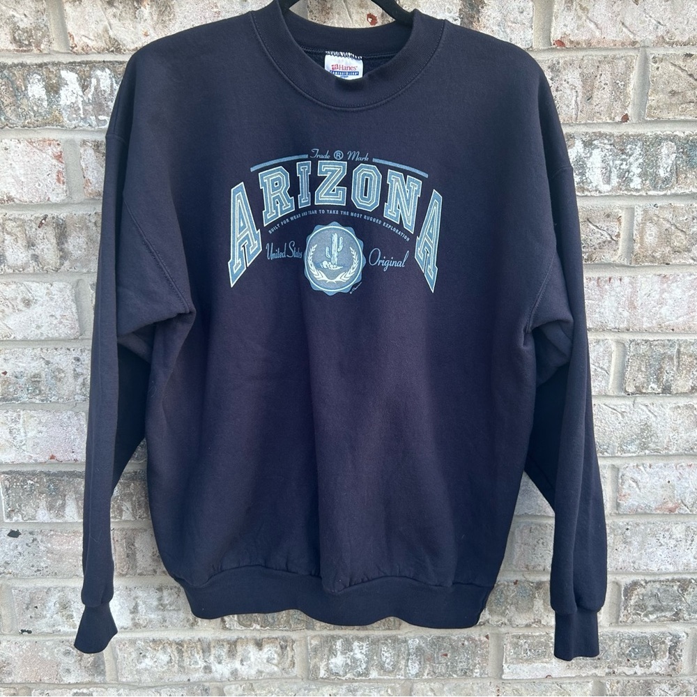 Hanes Navy Blue Arizona Crewneck Sweatshirt
